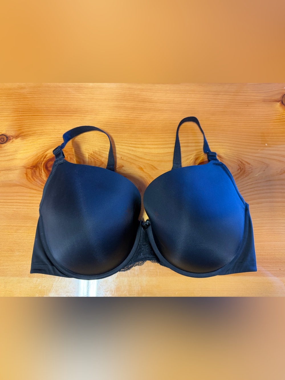 torrid Black Smooth T-Shirt Bra with Lace Trim